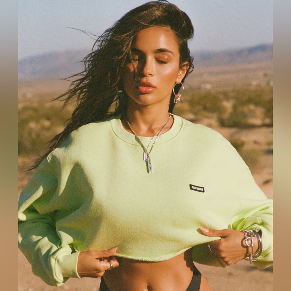 JOAH BROWN cropped French terry Logo sweatshirt NWT S/M